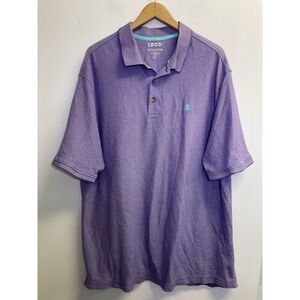 IZOD Advantage Performance Polo Shirt Men's 2XLT Purple Heather Cotton Blend‎